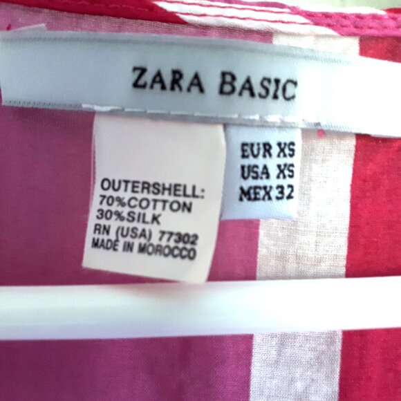 Zara Striped Pink Silk and Cotton Top - Picture 5 of 8